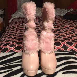 Pretty pink ankle boots
